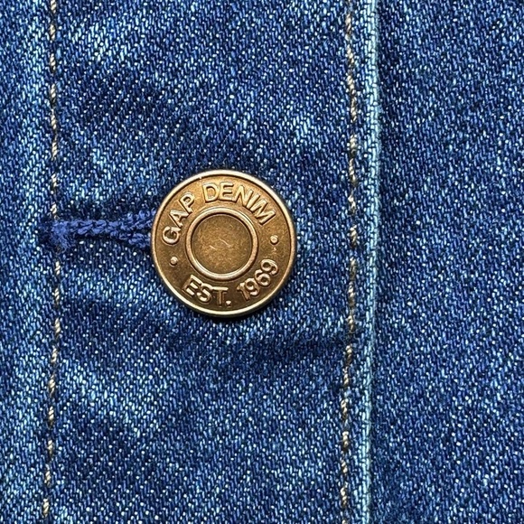GAP Women’s Blue Denim A-Line Skirt with Button Detail Size 27 Petite - Picture 2 of 11